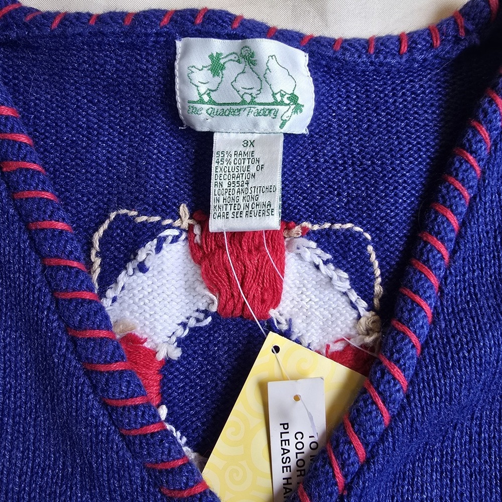 Nautical Beach Quacker Factory Women  Lighthouse Button Front Cardigan 3X‎ NWT - Picture 6 of 10